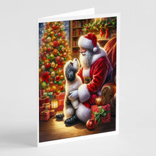 Load image into Gallery viewer, Havanese and Santa Claus Greeting Cards - Blank Note Cards – 8-Pack of Artist-Designed Cards with Envelopes