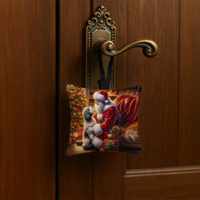 Load image into Gallery viewer, Havanese and Santa Claus Hanging Square Fabric Ornament 3.5 × 3.5
