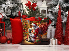 Load image into Gallery viewer, Havanese and Santa Claus Throw Pillow - 14x14 Decorative Pillow – Art for Your Home &amp; Patio