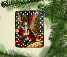 Load image into Gallery viewer, Irish Setter and Santa Claus Porcelain Ornament