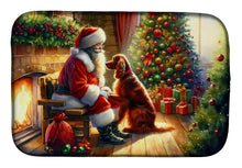 Load image into Gallery viewer, Irish Setter and Santa Claus Dish Drying Mat
