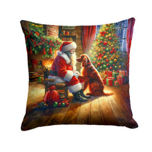 Load image into Gallery viewer, Irish Setter and Santa Claus Throw Pillow - 14x14 Decorative Pillow – Art for Your Home &amp; Patio