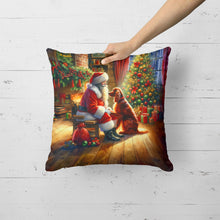 Load image into Gallery viewer, Irish Setter and Santa Claus Throw Pillow