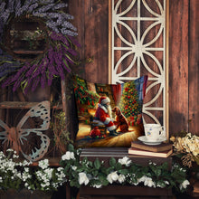 Load image into Gallery viewer, Irish Setter and Santa Claus Throw Pillow