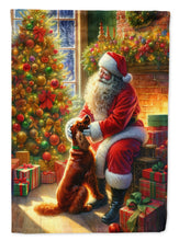 Load image into Gallery viewer, Irish Setter and Santa Claus House Flag