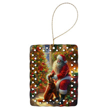 Load image into Gallery viewer, Irish Setter and Santa Claus Porcelain Ornament