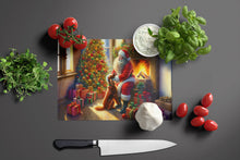 Load image into Gallery viewer, Irish Setter and Santa Claus Glass Cutting Boards – Durable, Decorative Kitchen Art