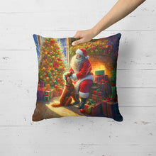 Load image into Gallery viewer, Irish Setter and Santa Claus Throw Pillow