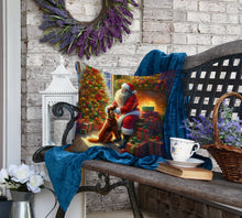Load image into Gallery viewer, Irish Setter and Santa Claus Throw Pillow