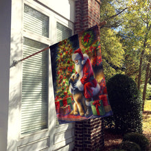 Load image into Gallery viewer, Irish Wolfhound and Santa Claus House Flag