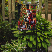 Load image into Gallery viewer, Irish Wolfhound with Santa Garden Flag – Christmas Dog Yard Decor
