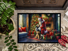 Load image into Gallery viewer, Irish Wolfhound and Santa Claus Doormat-24x36 Indoor / Outdoor Rug | Made in USA