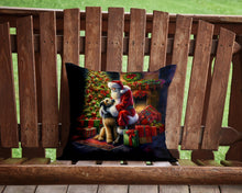 Load image into Gallery viewer, Irish Wolfhound and Santa Claus Throw Pillow - 14x14 Decorative Pillow – Art for Your Home &amp; Patio
