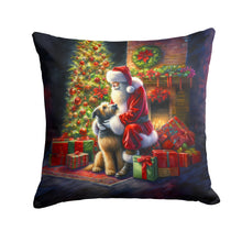 Load image into Gallery viewer, Irish Wolfhound and Santa Claus Throw Pillow - 14x14 Decorative Pillow – Art for Your Home &amp; Patio