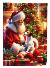 Load image into Gallery viewer, Jack Russell Terrier and Santa Claus House Flag