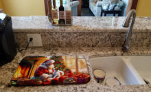 Load image into Gallery viewer, Jack Russell Terrier and Santa Claus Dish Drying Mat