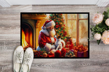 Load image into Gallery viewer, Jack Russell Terrier and Santa Claus Doormat-24x36 Indoor / Outdoor Rug | Made in USA