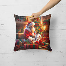 Load image into Gallery viewer, Jack Russell Terrier and Santa Claus Throw Pillow