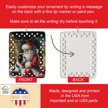 Load image into Gallery viewer, Japanese Chin and Santa Claus Porcelain Ornament