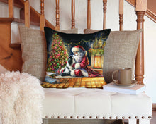 Load image into Gallery viewer, Japanese Chin and Santa Claus Throw Pillow - 14x14 Decorative Pillow – Art for Your Home &amp; Patio