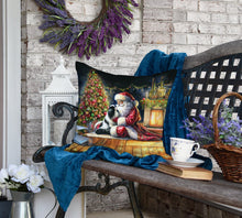 Load image into Gallery viewer, Japanese Chin and Santa Claus Throw Pillow