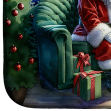 Load image into Gallery viewer, Keeshond and Santa Claus Dish Drying Mat