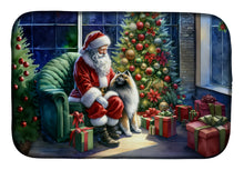 Load image into Gallery viewer, Keeshond and Santa Claus Dish Drying Mat