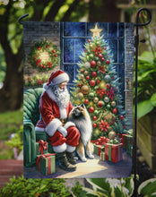 Load image into Gallery viewer, Keeshond with Santa Garden Flag – Christmas Dog Yard Decor