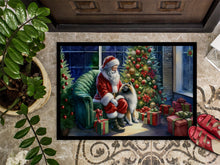 Load image into Gallery viewer, Keeshond and Santa Claus Doormat-24x36 Indoor / Outdoor Rug | Made in USA
