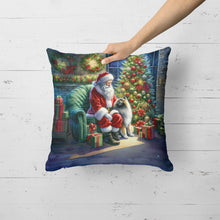 Load image into Gallery viewer, Keeshond and Santa Claus Throw Pillow