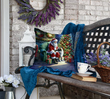 Load image into Gallery viewer, Keeshond and Santa Claus Throw Pillow