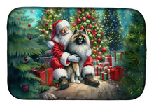 Load image into Gallery viewer, Keeshond and Santa Claus Dish Drying Mat