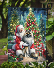 Load image into Gallery viewer, Keeshond with Santa Garden Flag – Christmas Dog Yard Decor
