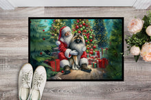 Load image into Gallery viewer, Keeshond and Santa Claus Doormat-24x36 Indoor / Outdoor Rug | Made in USA
