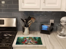 Load image into Gallery viewer, Keeshond and Santa Claus Glass Cutting Boards – Durable, Decorative Kitchen Art
