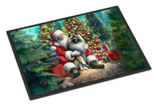 Load image into Gallery viewer, Keeshond and Santa Claus Doormat - 18X27 Indoor / Outdoor Rug | Made in USA