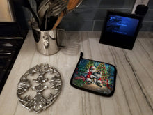 Load image into Gallery viewer, Keeshond and Santa Claus Pot Holders - Set of 2 Decorative Kitchen Helpers | Made in the USA