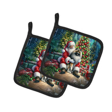 Load image into Gallery viewer, Keeshond and Santa Claus Pot Holders - Set of 2 Decorative Kitchen Helpers | Made in the USA
