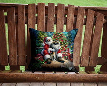 Load image into Gallery viewer, Keeshond and Santa Claus Throw Pillow - 14x14 Decorative Pillow – Art for Your Home &amp; Patio