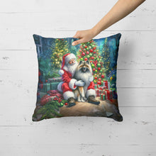 Load image into Gallery viewer, Keeshond and Santa Claus Throw Pillow