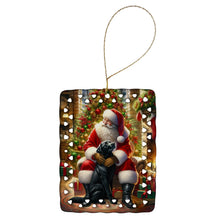 Load image into Gallery viewer, Labrador Retriever and Santa Claus Porcelain Ornament
