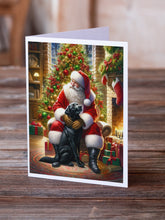 Load image into Gallery viewer, Labrador Retriever and Santa Claus Greeting Cards - Blank Note Cards – 8-Pack of Artist-Designed Cards with Envelopes
