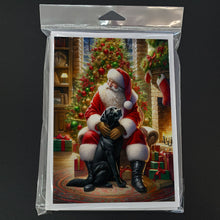 Load image into Gallery viewer, Labrador Retriever and Santa Claus Greeting Cards - Blank Note Cards – 8-Pack of Artist-Designed Cards with Envelopes