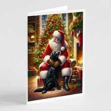 Load image into Gallery viewer, Labrador Retriever and Santa Claus Greeting Cards - Blank Note Cards – 8-Pack of Artist-Designed Cards with Envelopes