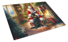 Load image into Gallery viewer, Labrador Retriever and Santa Claus Glass Cutting Boards – Durable, Decorative Kitchen Art
