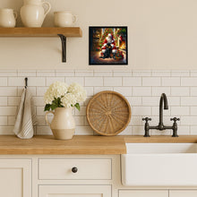 Load image into Gallery viewer, Labrador Retriever and Santa Claus Framed Metal Print