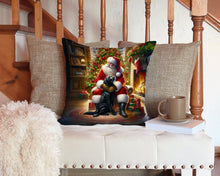 Load image into Gallery viewer, Labrador Retriever and Santa Claus Throw Pillow - 14x14 Decorative Pillow – Art for Your Home &amp; Patio