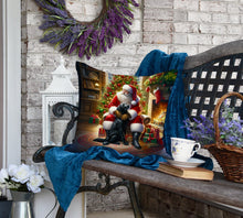 Load image into Gallery viewer, Labrador Retriever and Santa Claus Throw Pillow