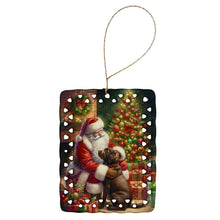 Load image into Gallery viewer, Labrador Retriever and Santa Claus Porcelain Ornament