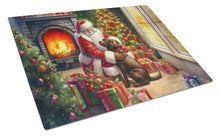 Load image into Gallery viewer, Labrador Retriever and Santa Claus Glass Cutting Boards – Durable, Decorative Kitchen Art